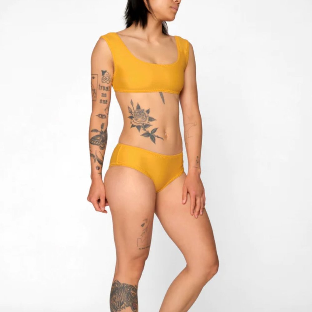Outerknown Seea Goa Bikini Top and Bottom Saffron